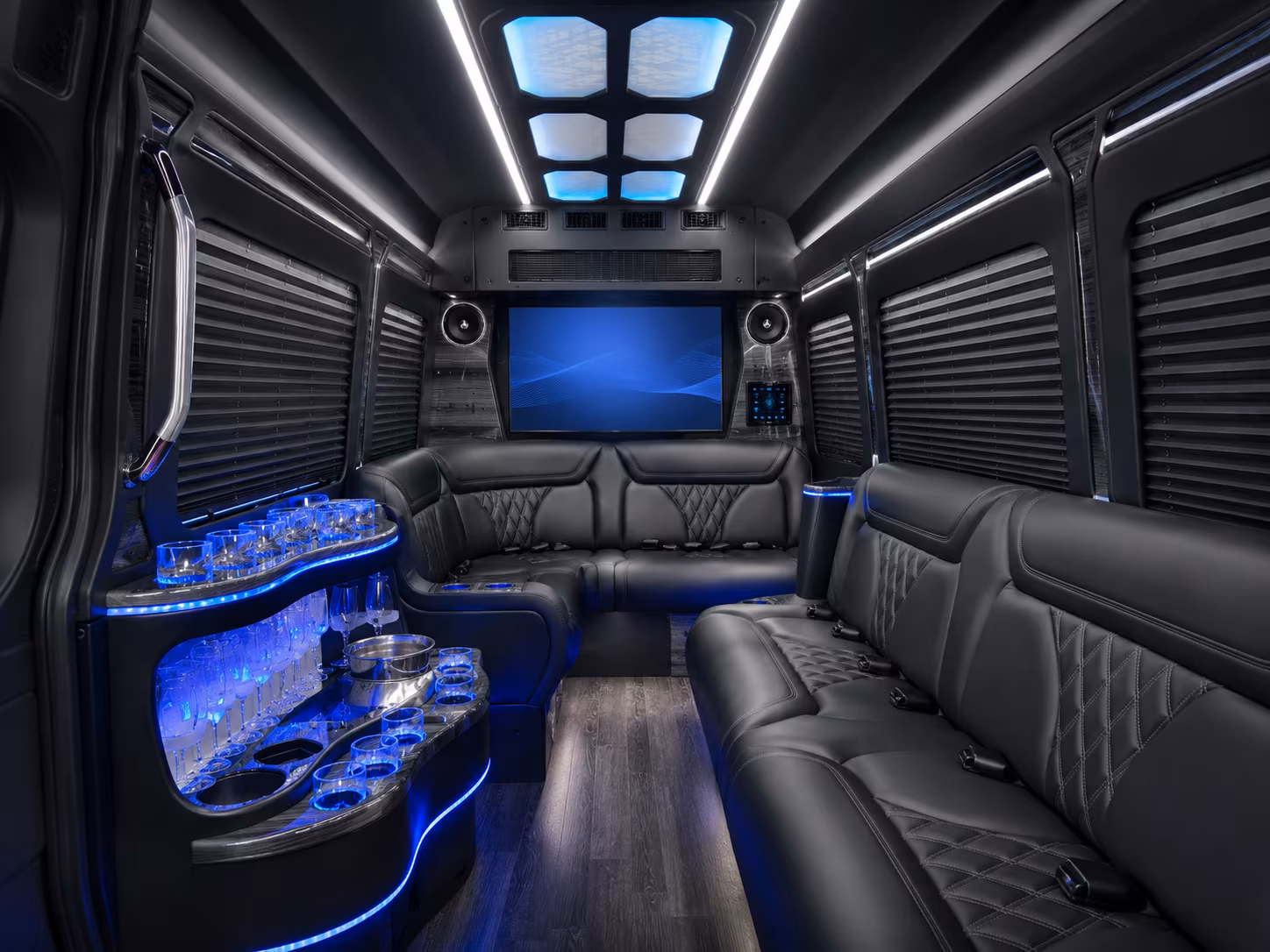 chesapeake 40 passenger party bus interior