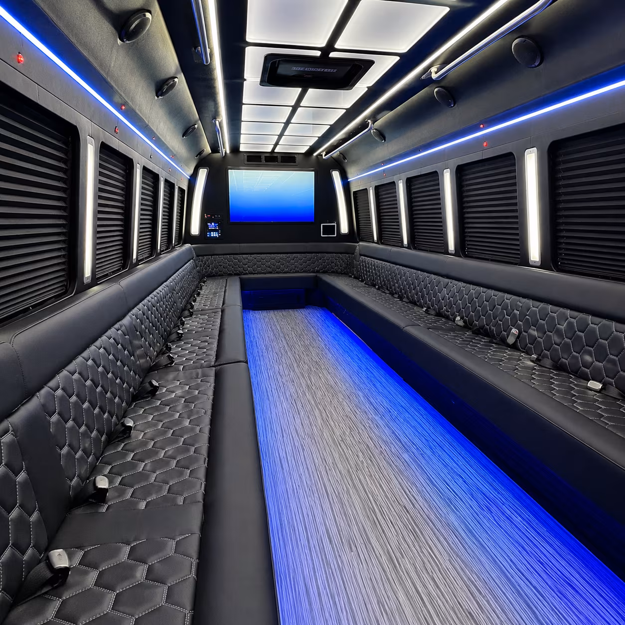 chesapeake 50 passenger party bus inside